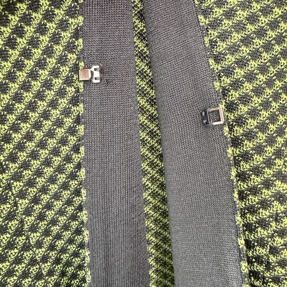 Ming Wang Womens Long Cardigan Knit Sweater Size XL Green Black - Picture 5 of 8
